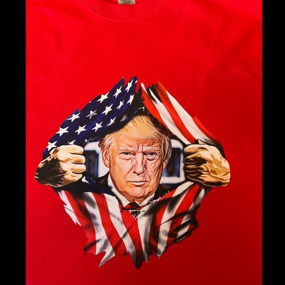 🇺🇸Trump American Flag Super Patriot 3D Graphic Brilliant Red Unisex T-Shirt! - Picture 3 of 7